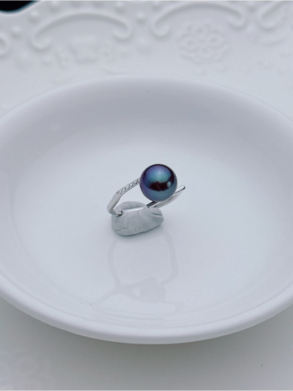 26R322 S925 Stamped High Quality Edison Freshwater Pearl Adjustable Ring 9.4mm